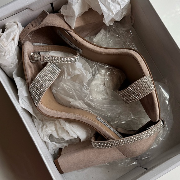 Steve Madden Light Pink Kalina Rhinestone Block Heel - Picture 1 of 11
